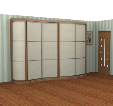 Радиусный шкаф-купе РАДУГА Змейка составной неглубокий  &mdash; Аэлита