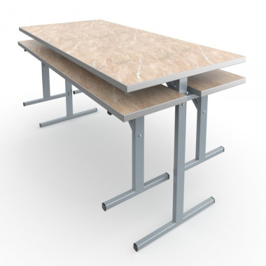 Стол 1200 мм обеденный 4-местный под скамью, столешница пластик 26мм &mdash; Аэлита