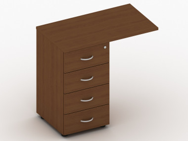 Тумба приставная с 4 ящиками и замком, крышка 800  &mdash; Аэлита