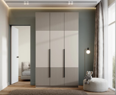 Шкаф 3-створчатый Легато с фрезеровкой (фасады МДФ) &mdash; Аэлита