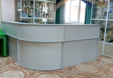 Стойка ресепшн Эдем 2400х2400х1170 Пепел — Аэлита