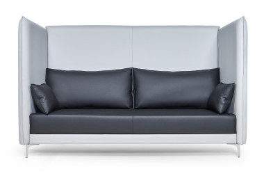 Офисный диван Графит высокий 2-х местный (без подушек-подлокотников) — Аэлита