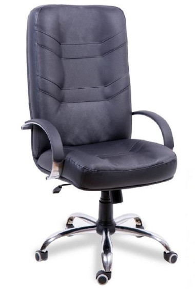 Компьютерное кресло  МИНИСТР ХРОМ (кожа) &mdash; Аэлита