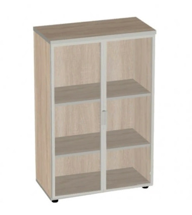 Шкаф средний со стеклом в алюм. раме 777*387*1205 &mdash; Аэлита