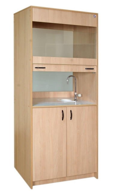 Вытяжной шкаф с сантехникой 825*550*2000 Бук — Аэлита