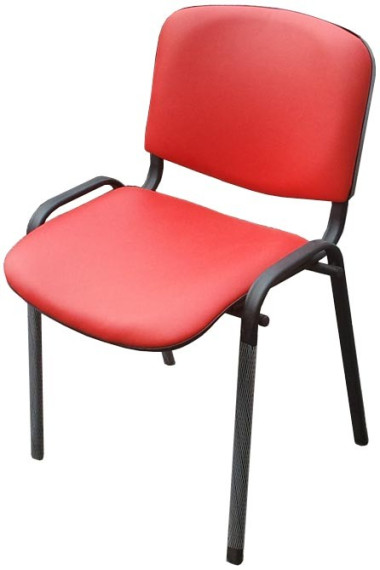 Стул ИЗО черный, кожзам красный V-27  &mdash; Аэлита