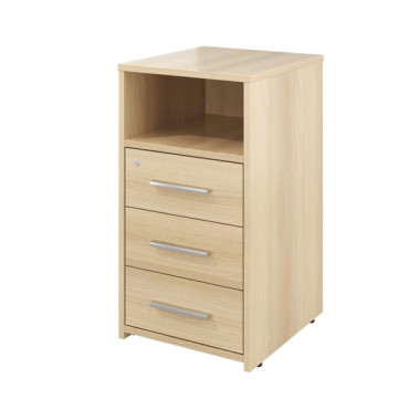 Тумба приставная с нишей Канцлер, 3 ящика с замком 404х446х750 &mdash; Аэлита