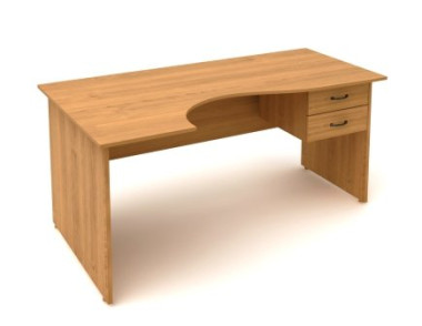 Стол крив. с подвесной тумбой (1602х902(702)х750) (СФ14+ТФ09) — Аэлита