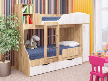 Кровать двухъярусная БАШМАЧОК 1890х2280х1080 — Аэлита